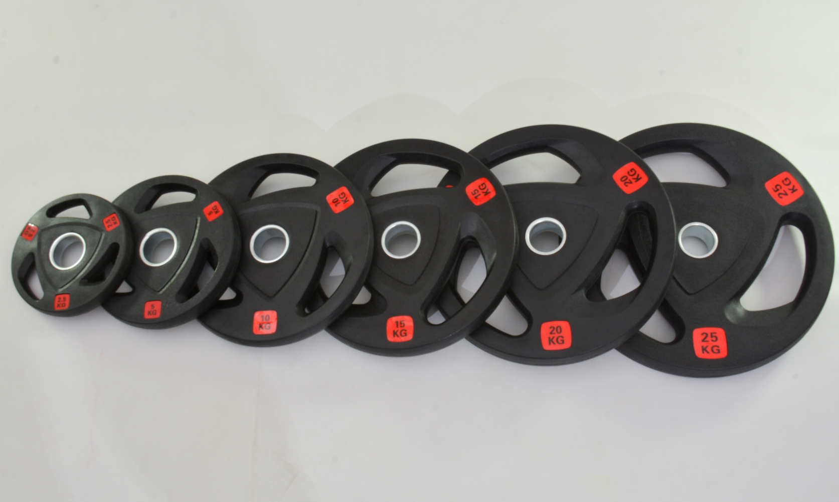 High Quality Weight Lifting Plates Gym Barbell Discs 2.5-25 KG Set Rubber Barbell Weight Bumper Plates