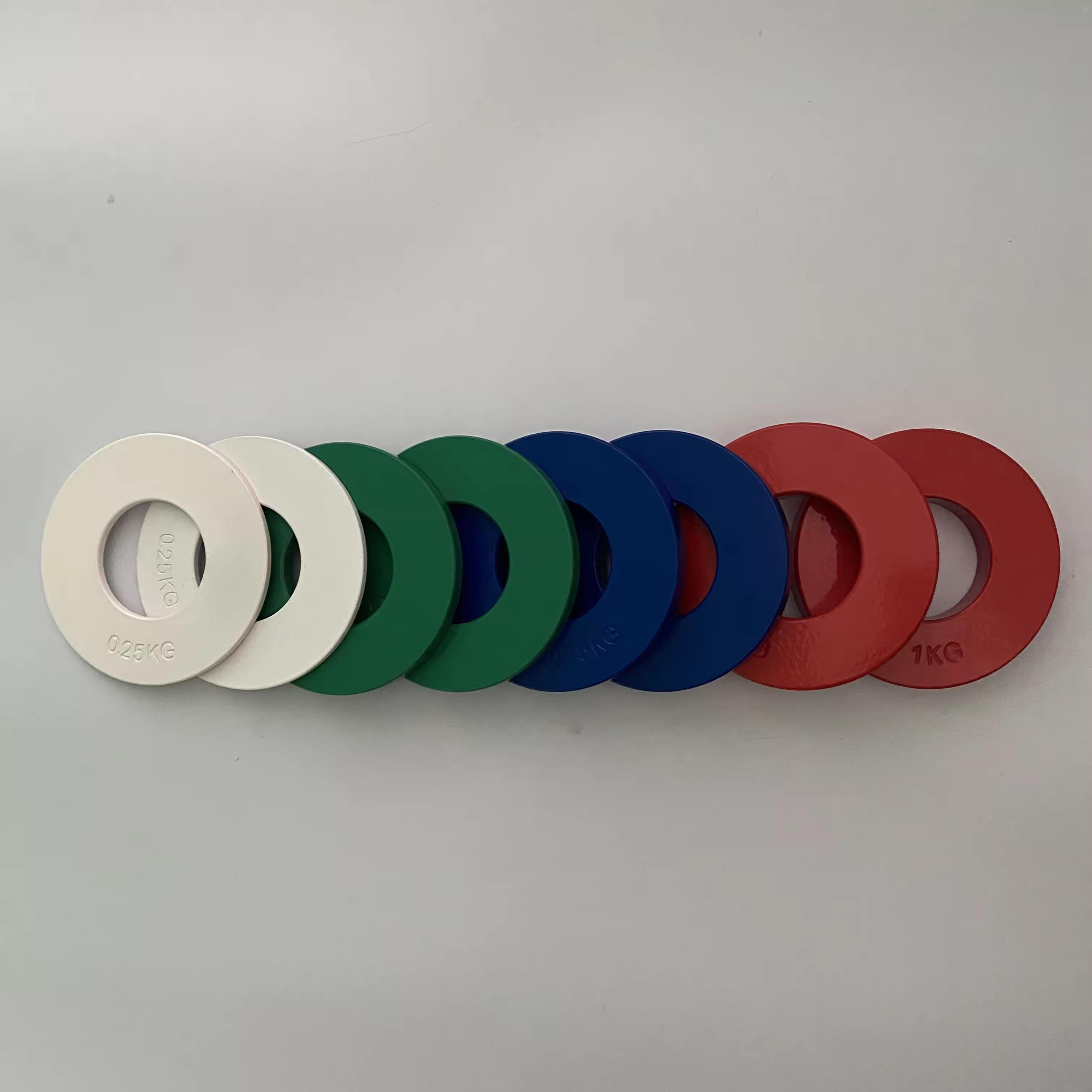 Professional Solid Steel Large Hole Color Calibration Plates 5kg Fractional Weight Set 0.25-0.5-0.75-1kg for Gym & Laboratory