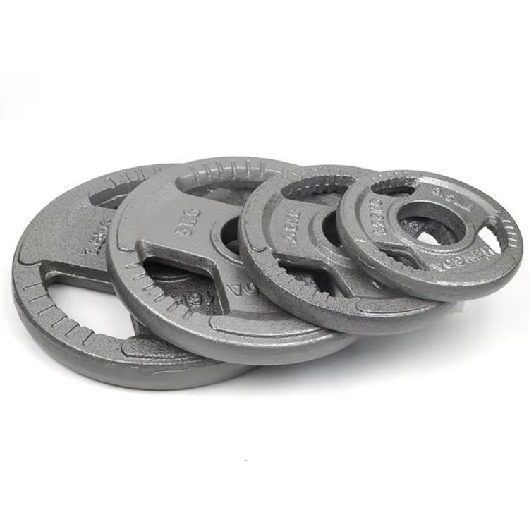 Three-Hole Durable Diameter 30mm 50mm Cast Iron Baking Paint Weight Plates Bumper Plate Set Gym Strength Training