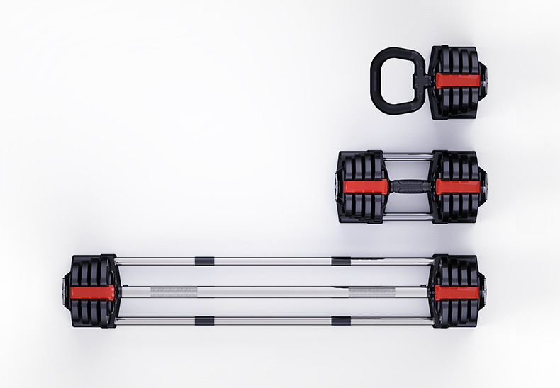 Dinuo Custom Indoor Fitness Equipment 18kg/40lb 3 in 1 Adjustable Dumbbell Strength Training Adjustable Dumbbell Set