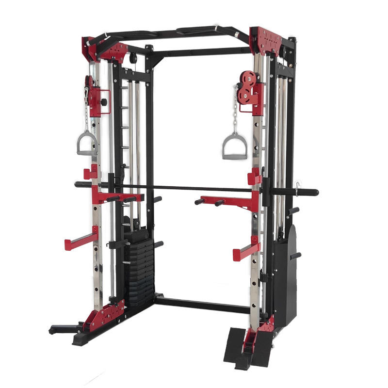 Home Using Design Soldering Station Training Device Gym Squat Power Rack With Bar and Two LAT Pull-Down Systems