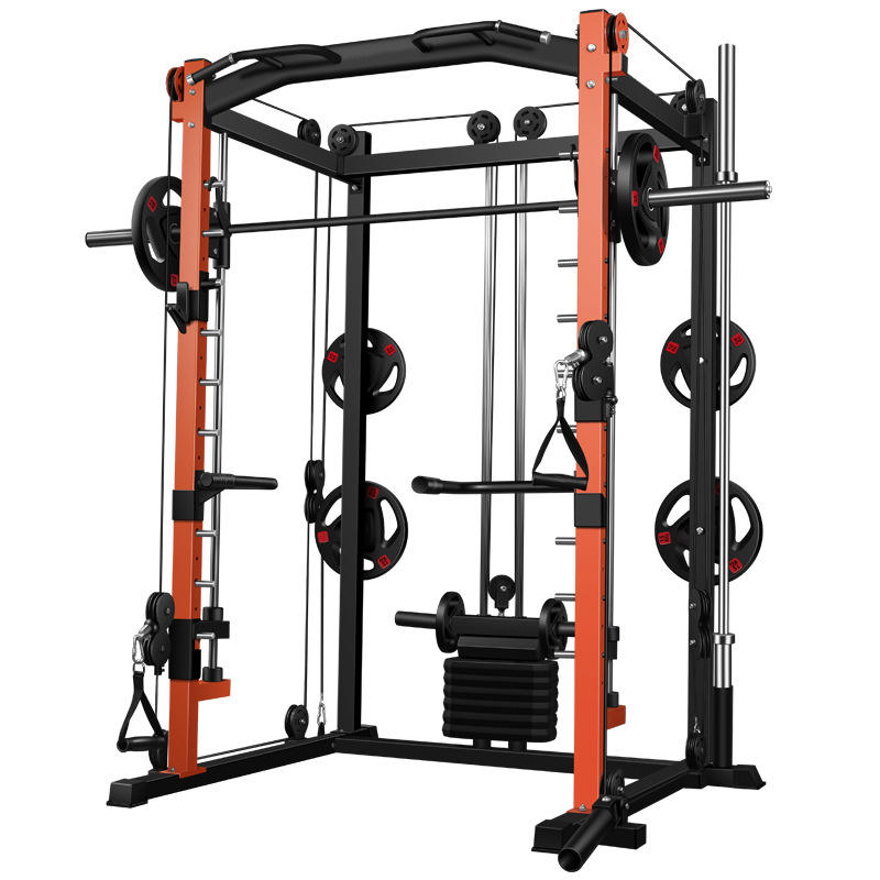 Commercial Gym Equipment Trainer Multifunction High and Low Pull Bird Squat Rack Power Cage Squat Rack Crossover Smith Machine