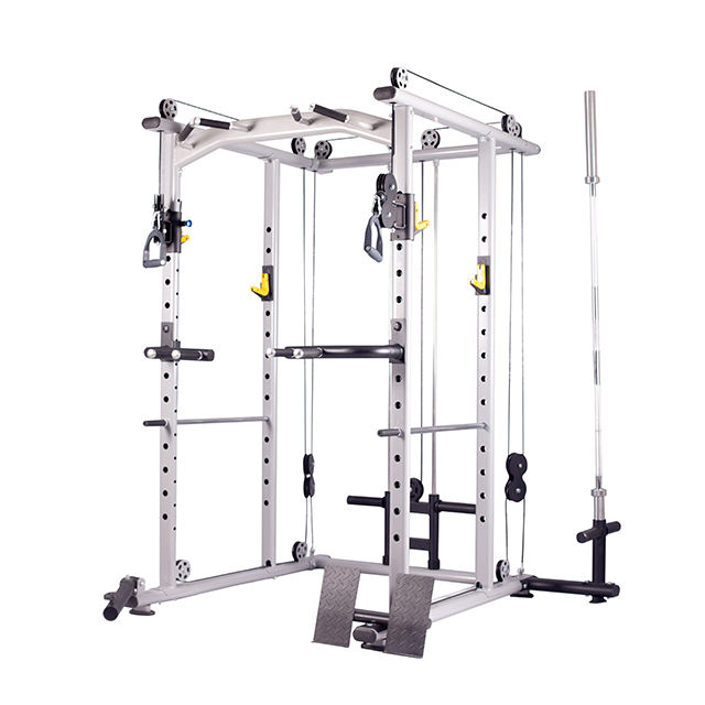 Multi-Function Power Cage Squat Rack With Weight Plate Holder Cable Crossover Machine Home Gym Equipment Strength Training