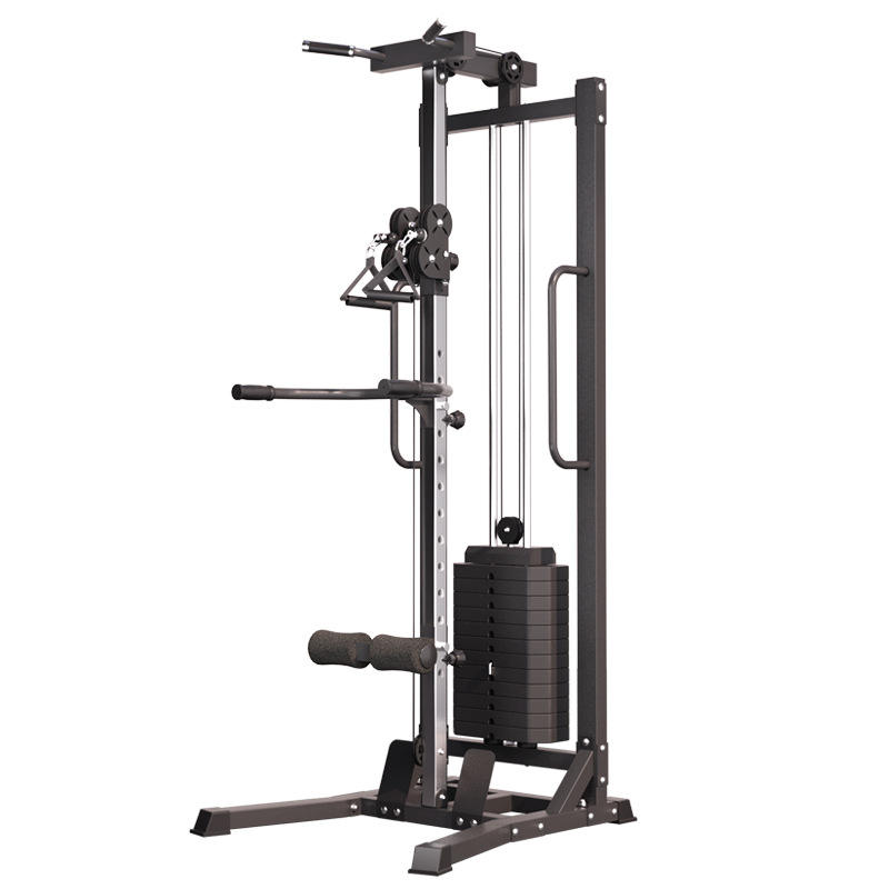 Body Workout Cable Crossover Lats Pull Down Bicep Tricep Rowing TrainerTall Wall Mounted Pulley Tower Plate Loaded Cable Machine