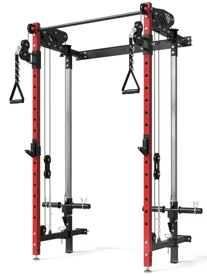 New Version Foldable Wall Mounted Squat Rack Cable Rack Gym Fitness Equipment Power Cage for Exercises Body Building