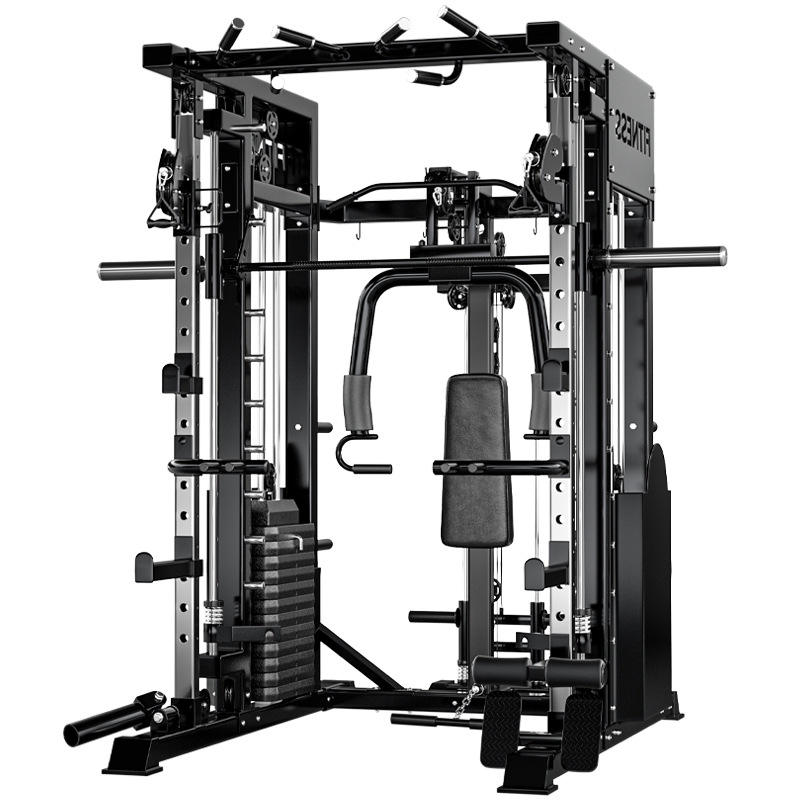 Home Gym Multi-Functional Strength Training Station, Smith Machine with Leg Press, Squat Rack & Cable Crossover &Lat Pulldown