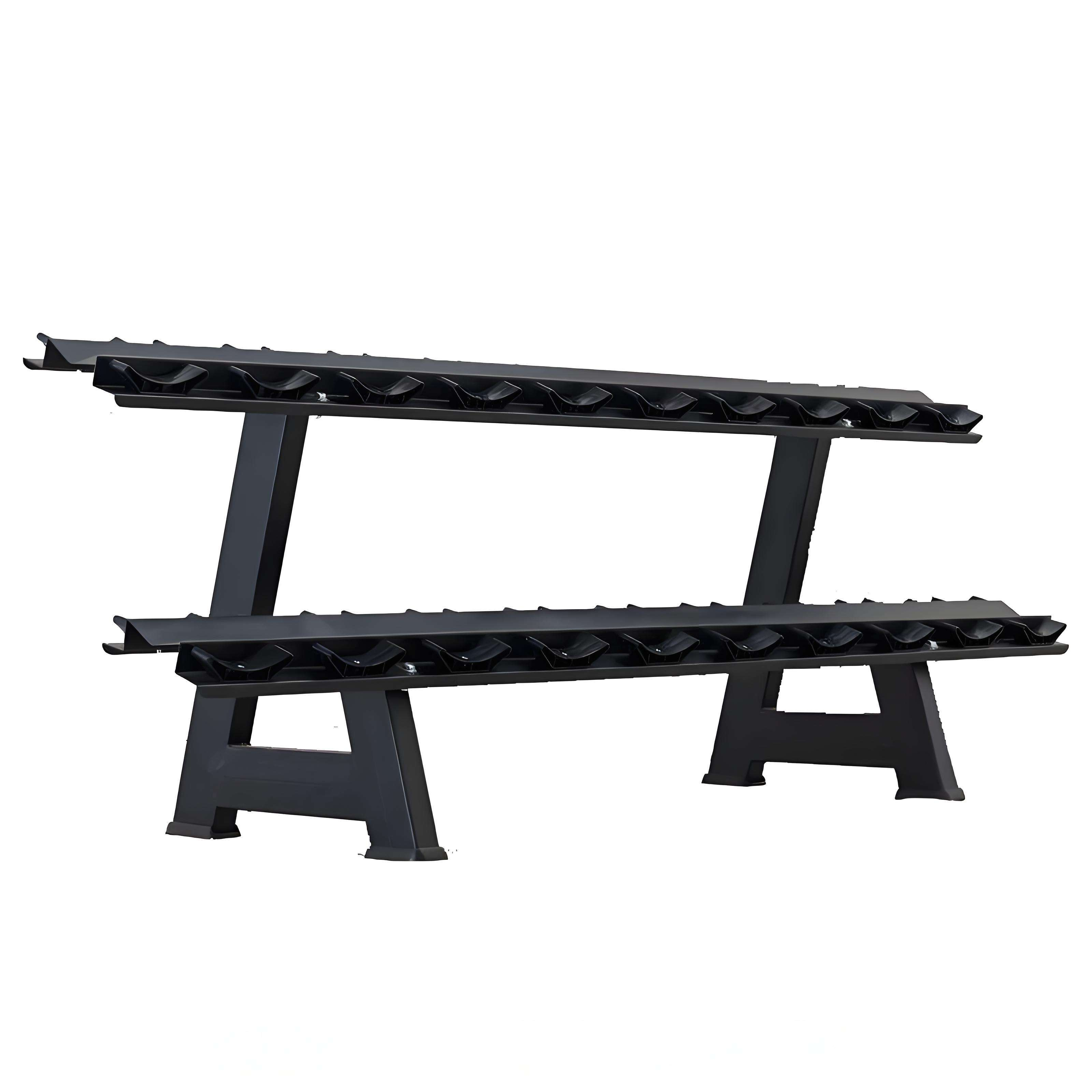 Factory Direct Sales Two Layer Weight Gym Equipment Dumbbell Set Storage Rack for Commercial