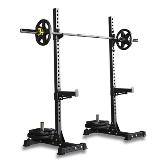Dinuo Home Gym Half Power Rack with Weight Lifting Barbell Strength Portable Half Squat Rack