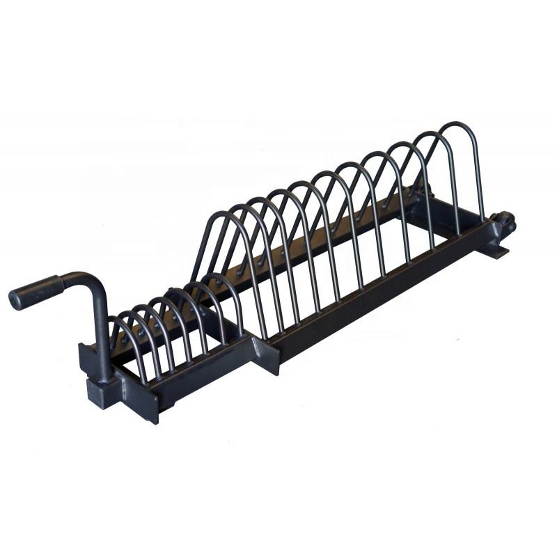 Dinuo Heavy Duty Steel Bumper Weight Lifting Plates Barbell Weight Plates Storage Rack with Wheel Gym Equipment Accessories