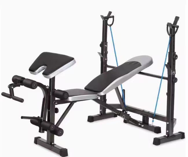 Dinuo Multi-functional Weight Bench Press Frame Bed Squat Rack Barbell Set for Home Use
