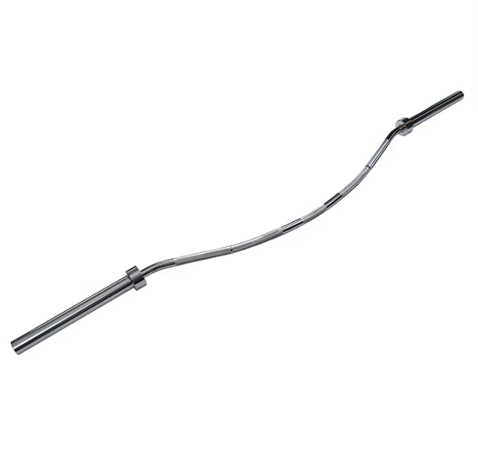 Heavy Duty Chrome Plated Olympic EZ Curl Bar With Knurled Grip For Bicep Training And Strength Workouts At Home Gym