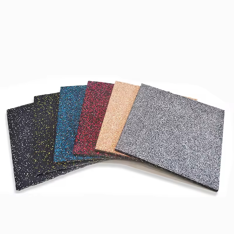 75%EPDM Multi Color Speckled Rubber Gym Floor Mats Shock Absorbing Non Slip Mats For Home And Commercial Gym Fitness Training