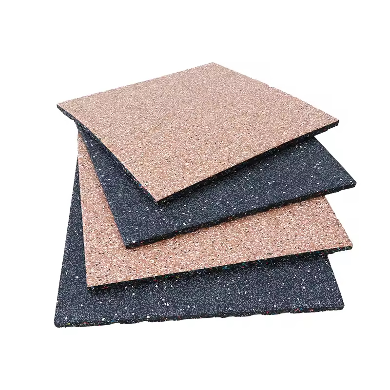 Double Layer Two Tone Rubber Gym Floor Mats Shock Absorbing Non Slip Mats For Home And Commercial Gym Floor Protection