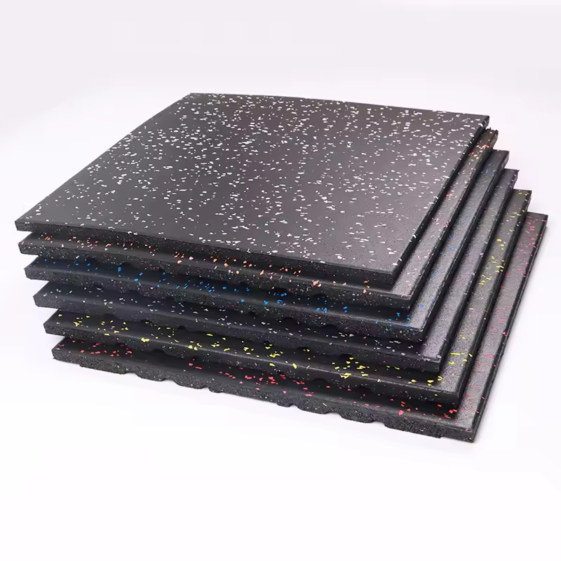 Durable Fireproof Multi Color Speckled Rubber Gym Floor Mats Shock Absorbing Sound Dampening Mats For Noise Reduction In Gyms