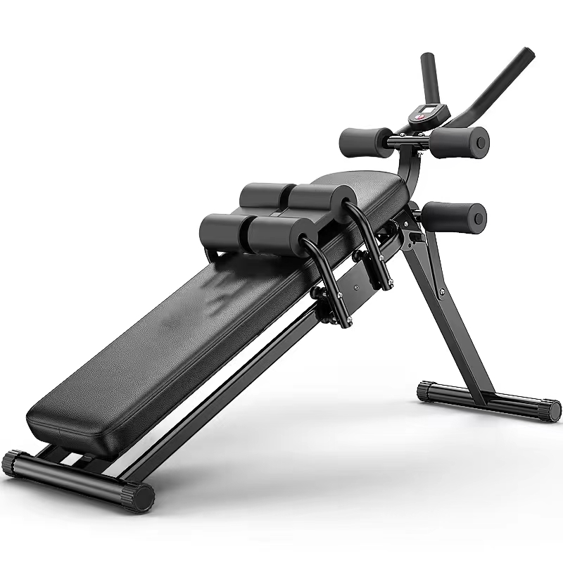 Durable Adjustable Ab Trainer Sit Up Bench With LCD Counter For Core Strength Training And Abdominal Workouts At Home Gym