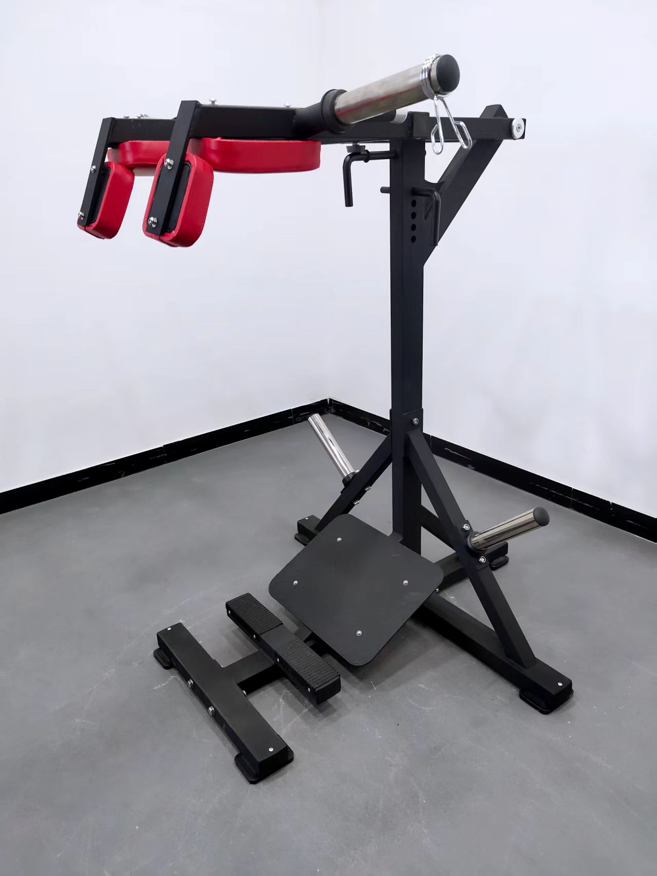 Gym Home Standing Deep Squat Rack Calf Raise Hack Machine for Squat Lift Training with Multiple Hole Sizes Plate Loaded Machine