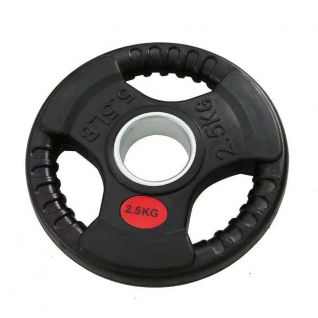 Fitness Equipment Accessory Gym Workout Barbell Weight Lifting Plates LBS KG Rubber Coated Bumper Plate Three Hole Weight Plate