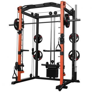 Commercial Gym Equipment Trainer Multifunction High and Low Pull Bird Squat Rack Power Cage Squat Rack Crossover Smith Machine