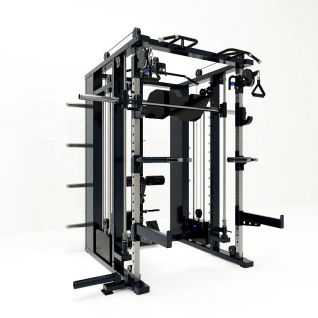 A Large Number of Accessories Multi Power Rack Smith Machine with Three Sets of Steel Weight Stacks for Strength Muscle Training