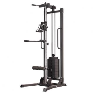 Body Workout Cable Crossover Lats Pull Down Bicep Tricep Rowing TrainerTall Wall Mounted Pulley Tower Plate Loaded Cable Machine
