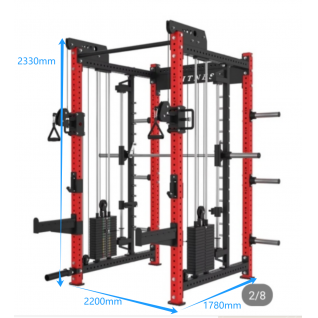 .2026 New Design All in One Gym Equipment Smith Machine Squat Rack With Dual Pulley System for Commercial Grade