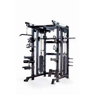 Multi Functional 3D Smith Machine Cable Crossover Trainer Squat Rack Power with Steel Weight Stack and 2.2M Regular Bar
