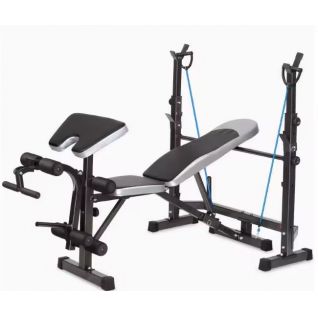 Dinuo Multi-functional Weight Bench Press Frame Bed Squat Rack Barbell Set for Home Use