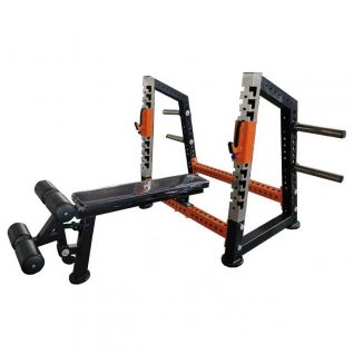 Commercial Grade Heavy Duty Olympic Flat Bench Press Rack for Gym Strength Training