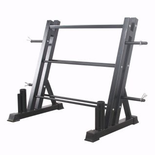 Dinuo Hot Sale Chinese Factory High Quality 3 Tier Multi-functional Dumbbell Barbell Kettle Bell Weight Plate Storage Rack