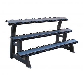 High Capacity 3-Tire Dumbbell Rack for Gyms Stores 15 Pairs of Round Head & Hexagonal Dumbbells Gym Accessories