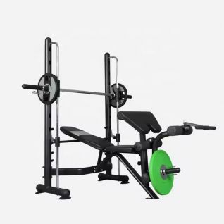 Multi-Functional Smith Machine Bench Press Station Heavy Duty for Home Gym Strength Training Equipment