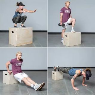 3 In 1 Wooden Plyo Box With Multi Height Options For Plyometric Training Step Ups And Full Body Strength Workouts At Home Gym